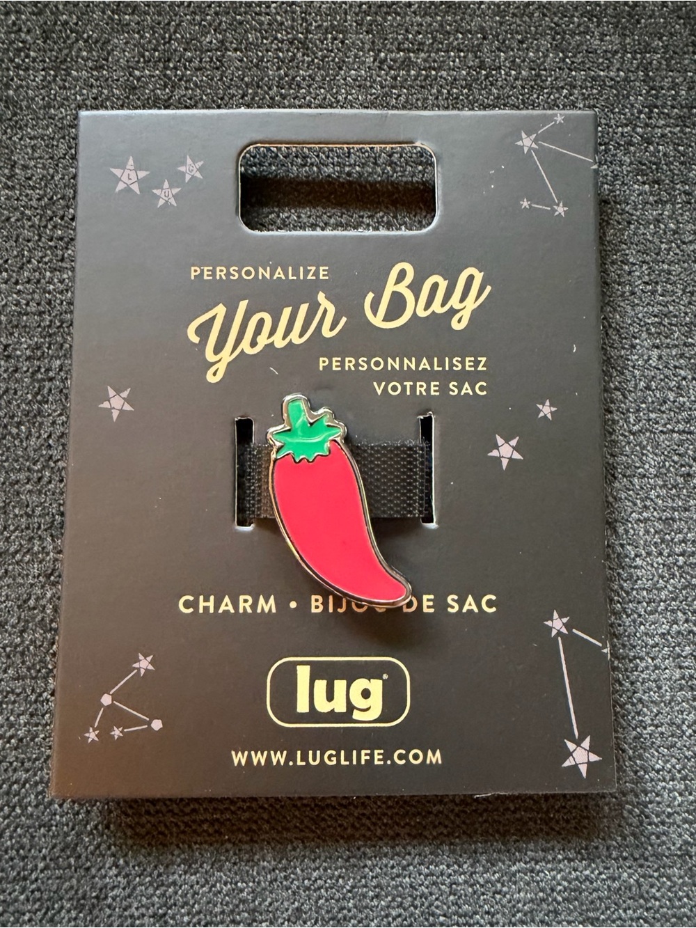 Lug Novelty Bag Sparkle Enamel Purse Charm – Red Hot Chili Spicy Pepper